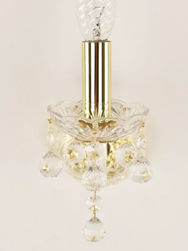 Бра 108B/1/141 G Bohemia Ivele Crystal без плафона на 1 лампа, основание золотое прозрачное в стиле классический balls фото 3